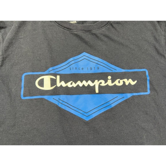 Champion Shirt Adult Medium Blue Short Sleeve Casual Athletic Outdoor Active Men - Picture 8 of 12